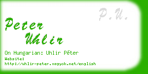 peter uhlir business card